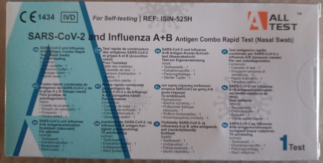 Ref. 008 (2) SARS-CoV-2 and Influenza A+B 200 Uds